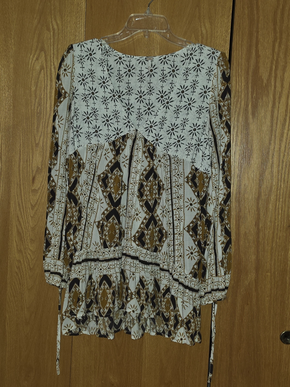 Free People Boho Printed Long Sleeve Tunic $40 EUC